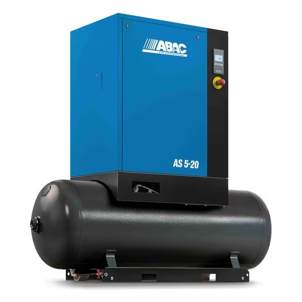 15 HP Tank Mount 208-230- 460 Volt Three Phase Rotary Screw 131 Gallon 175 PSI Air Compressor, Abac, Mfr#: AS-15753TM